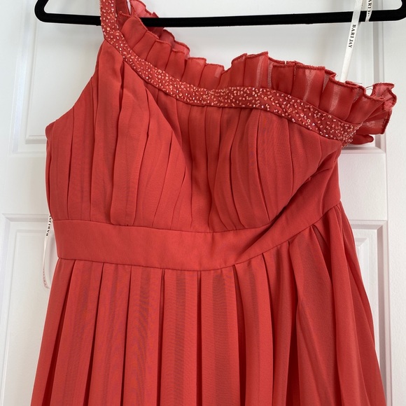 Coral One-Shoulder Dress - Picture 3 of 5